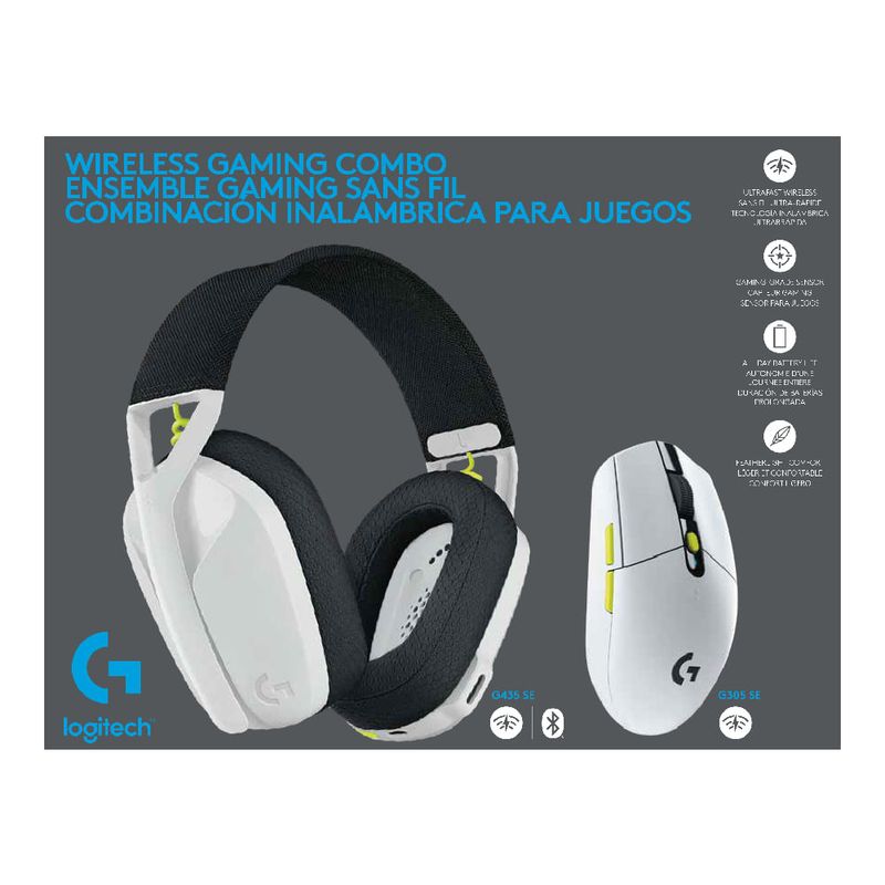 G435 - Logitech - Blanco - Auriculares Gaming inalámbricos