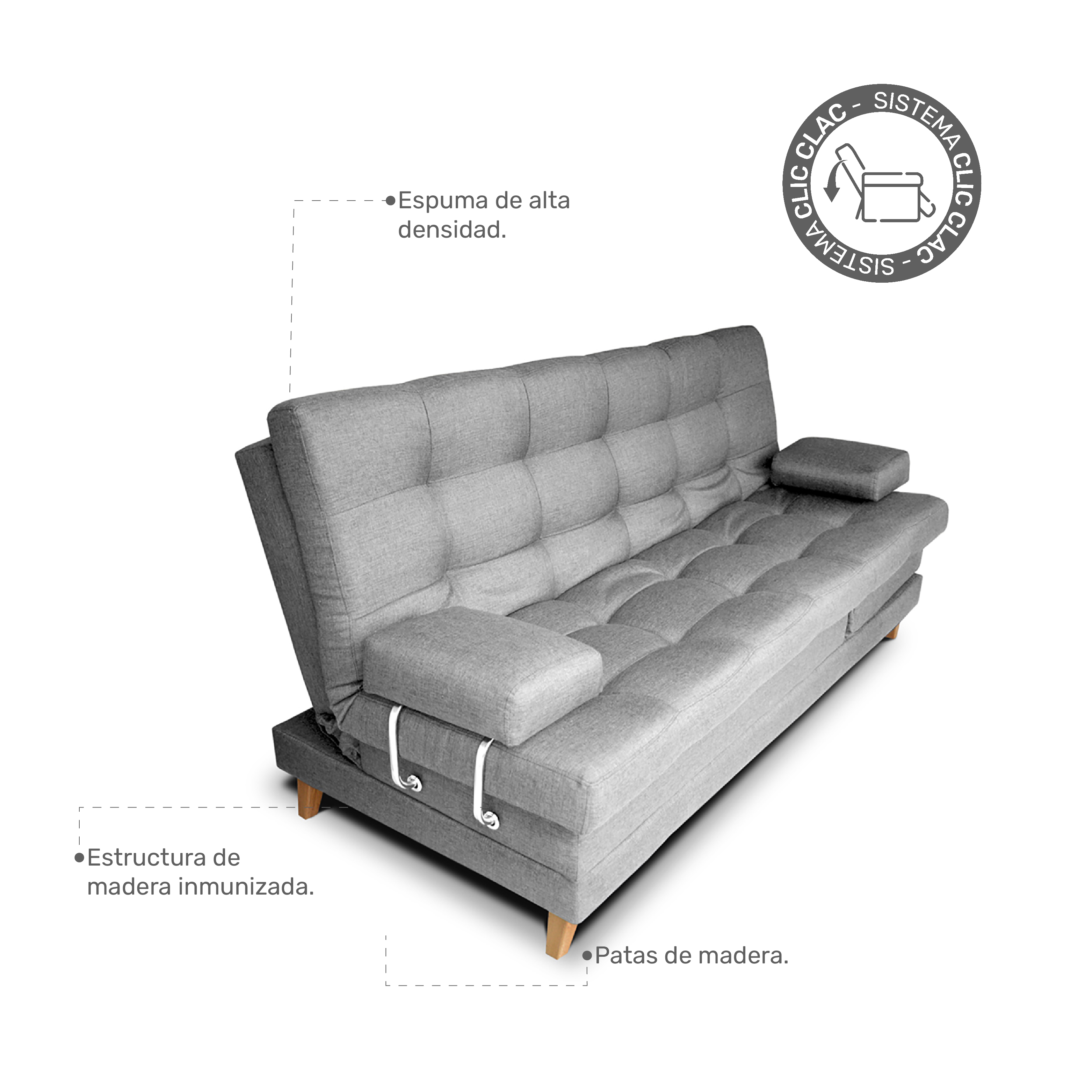 SOFA CAMA 857-MA502620GR GRIS Raenco