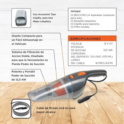 Aspiradora Portátil Para Auto 12v Black & Decker AV1250 - Aspiradoras -  Limpieza