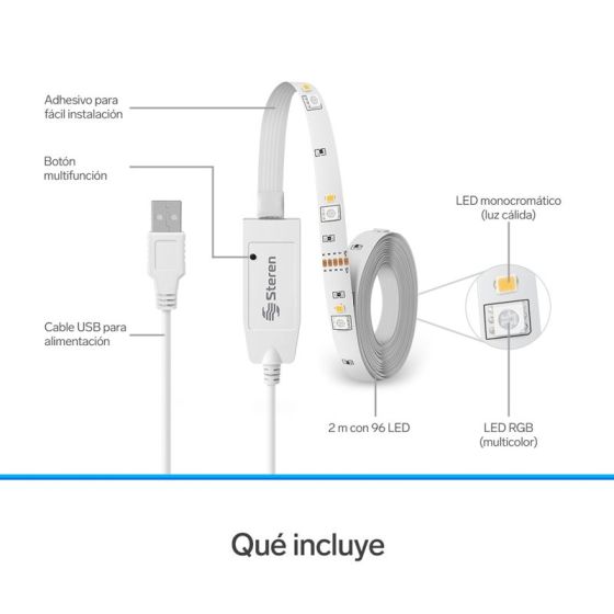 Cable de alimentación para tiras LED RGB multicolor