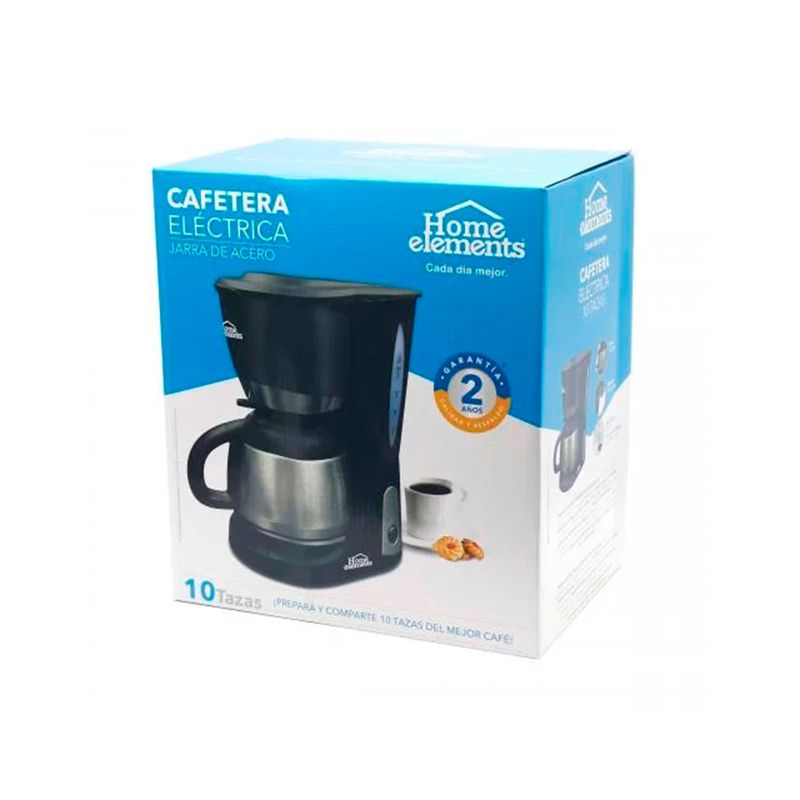 Cafetera Eléctrica 12 tazas - Home Elements - con Jarra en Vidrio