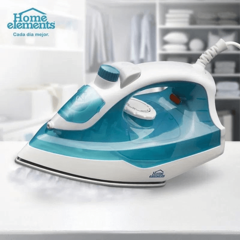 Plancha Ropa Vapor Home Elements HEPL14206 Suela Antiadherente azul HOME  ELEMENTS