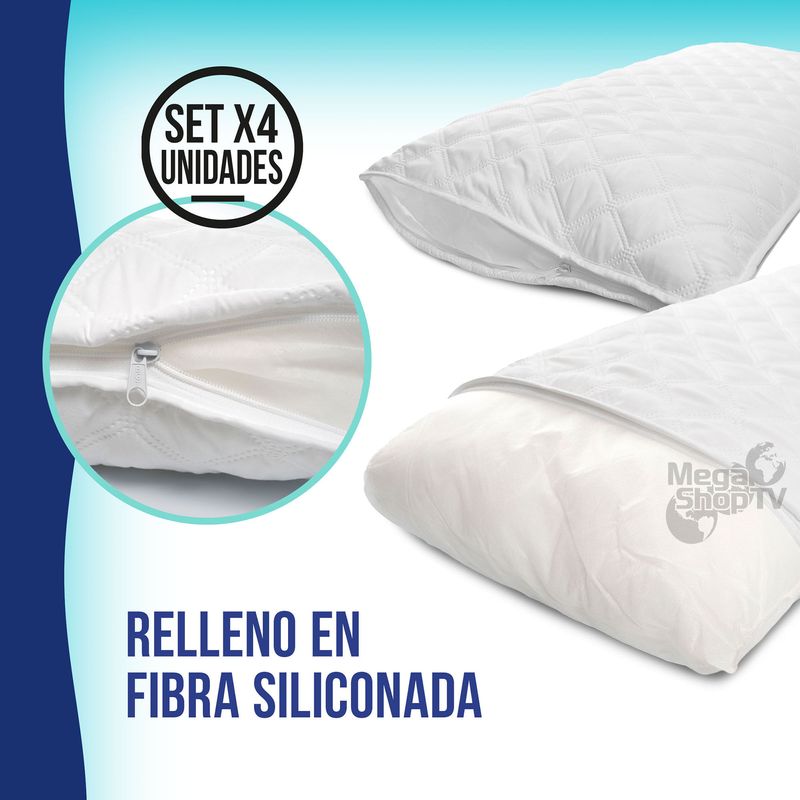 Almohada 90 Cm De Poliéster Y Fibra Con Funda Para Lavarla De