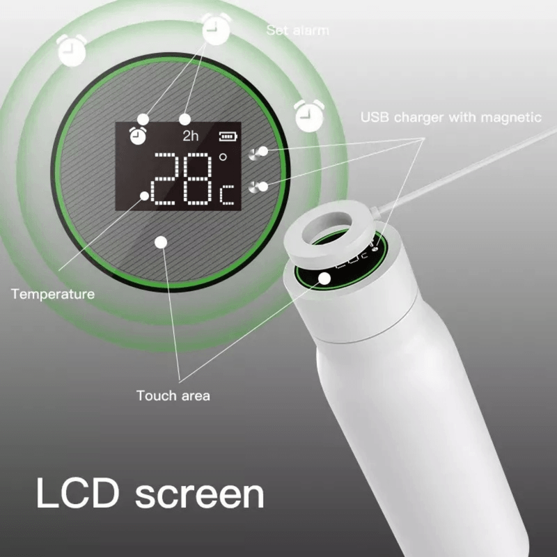 Botella de agua inteligente con pantalla LCD de temperatura