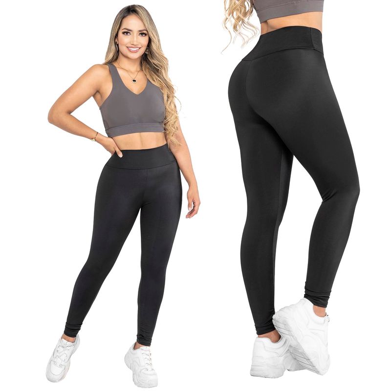 Leggins deportivos tiro alto control de abdomen licra larga