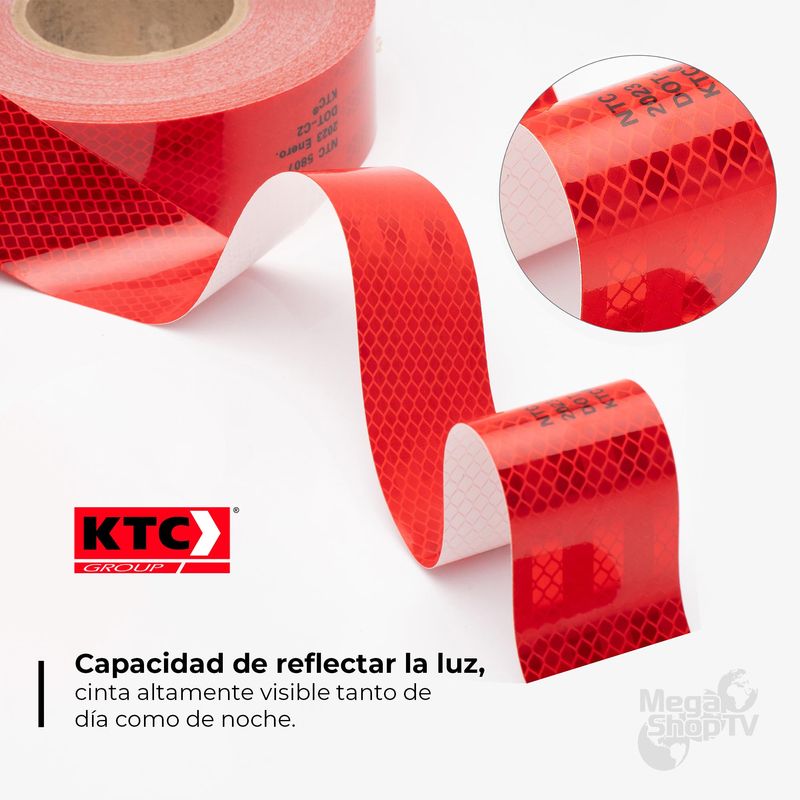 NEWOCIO Cinta Reflectante Seguridad Rojo Blanco 45 Mts Dot C2