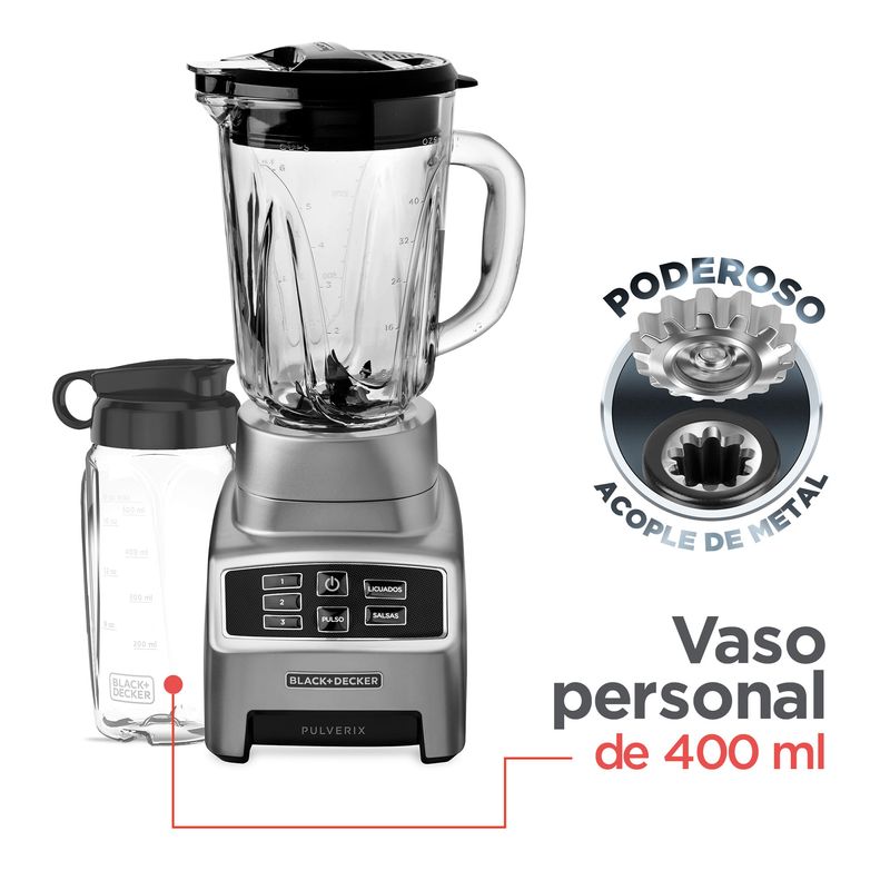 Licuadora Black+Decker Vaso de Vidrio 1.25 Litros BLBD210G-ROJO